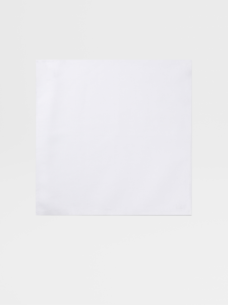 White Cotton and Linen Pocket Square